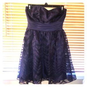 Purple Strapless Dress